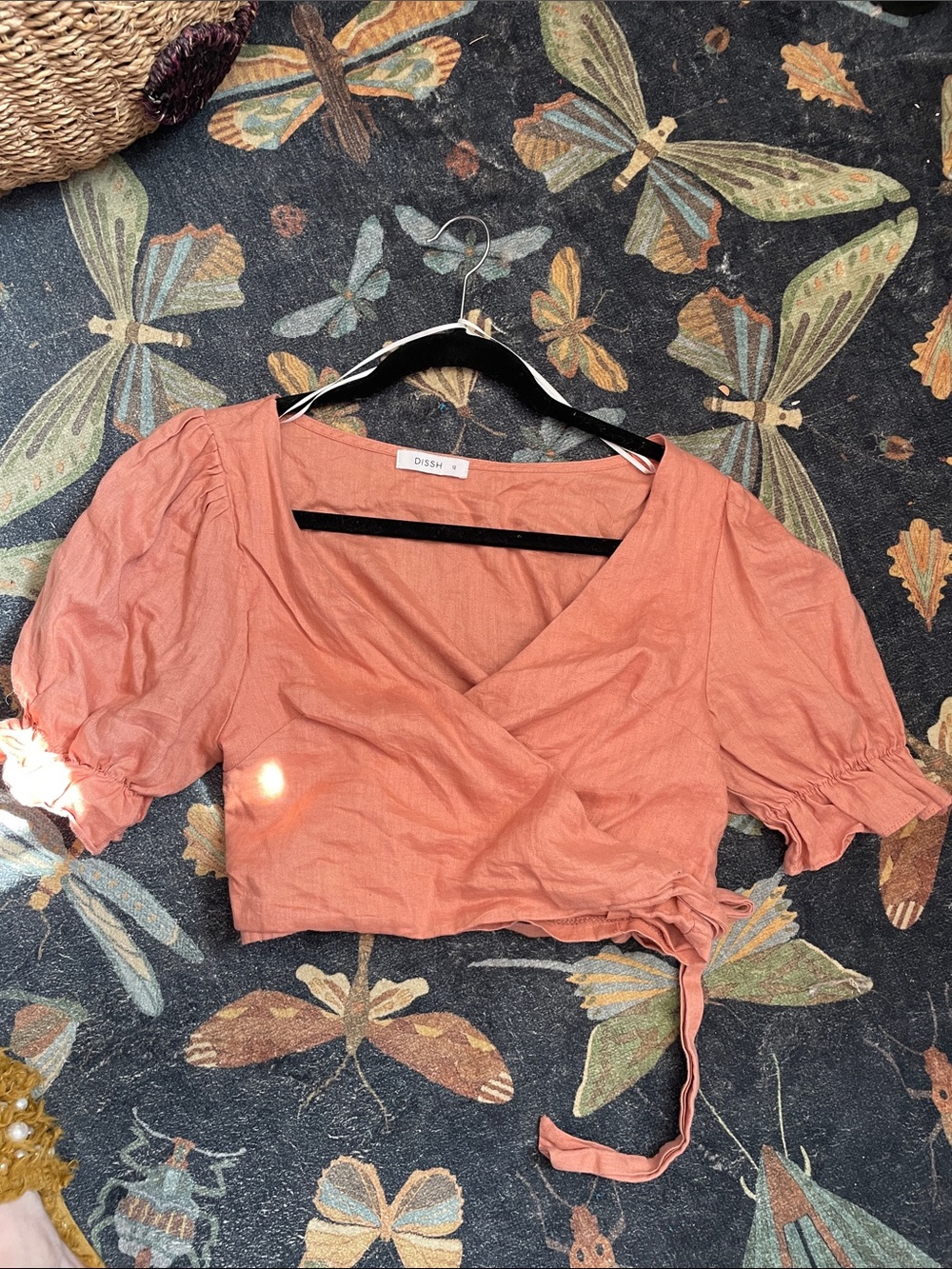 Dissh Dusty Coral Wrap Crop Top